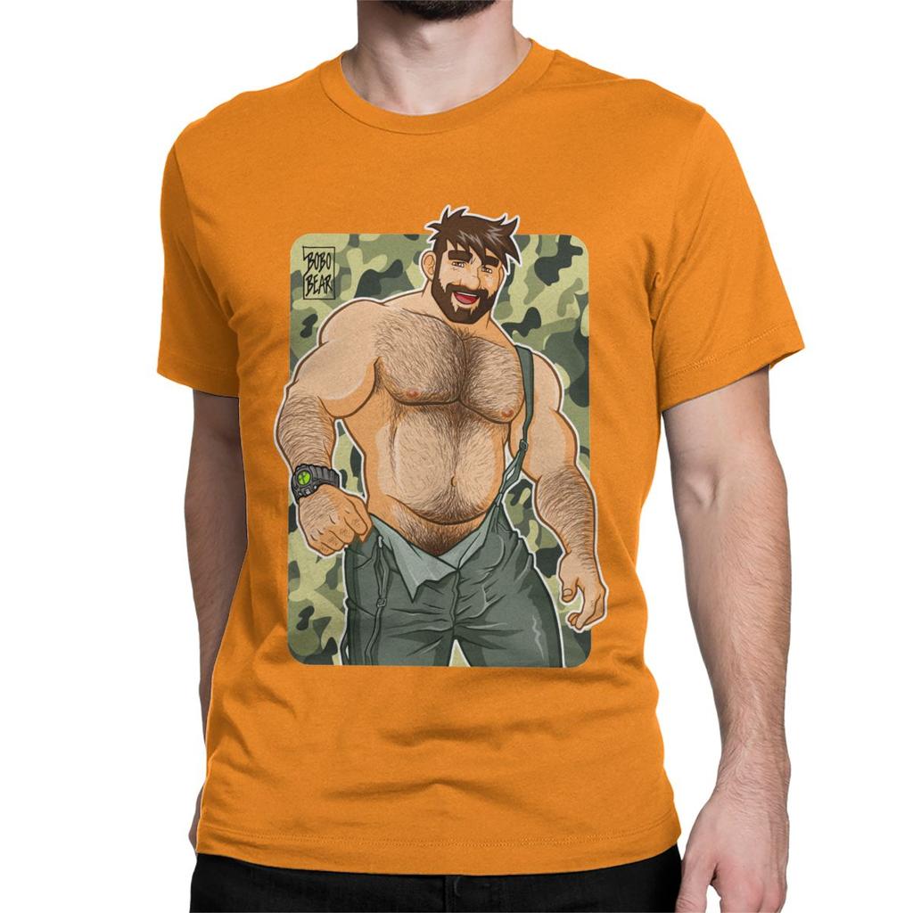 Herren Adam Likes Latzhosen Camouflage Gay Bär T-Shirt Baumwoll-Tops Neuheit Kurzarm Rundhals T-Shirt Grafik-T-Shirts
