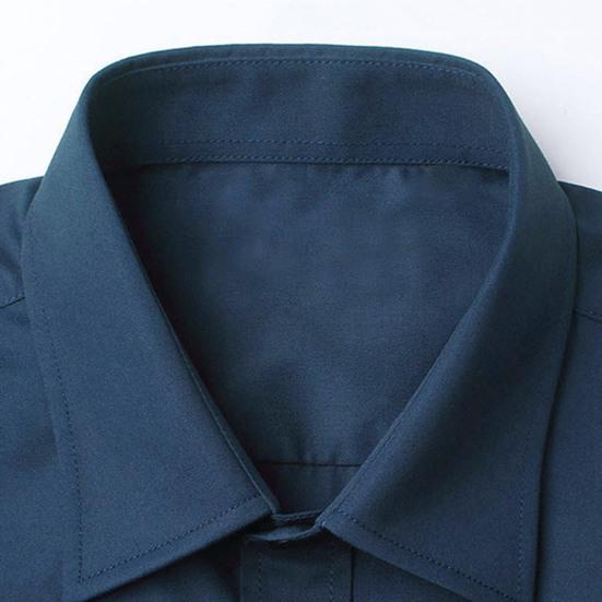 Camisa de manga larga para hombre, cárdigan de un solo pecho con botones de Color sólido, vestido informal con solapa, camisa de primavera para uso diario