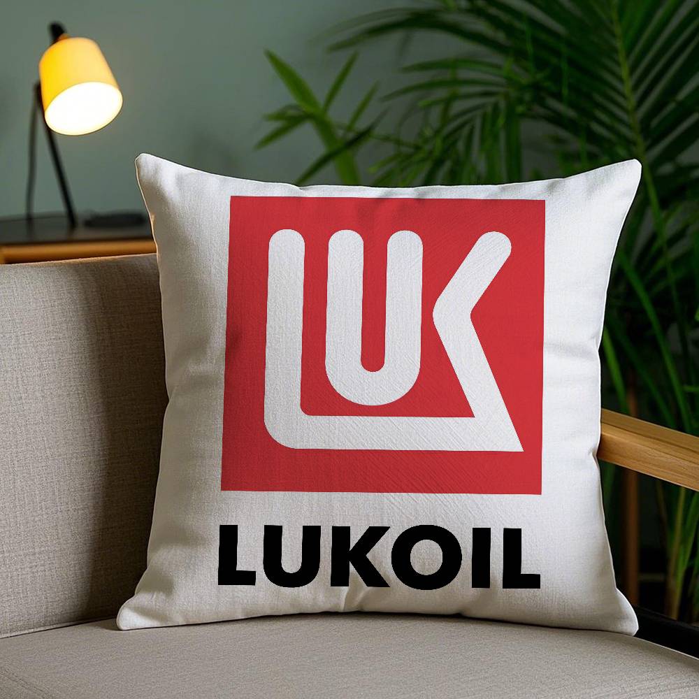 Pillow Case Fashion L-Lukoil Sofa Short Plush Double-Sided Hd Printing Room Home Office Gift Cushion Cover