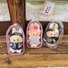 Colorful Transparent Protector Case Organizer Box for 17cm Labubu V3 Dolls Outdoor Display Bag With Keychain Doll Accessories