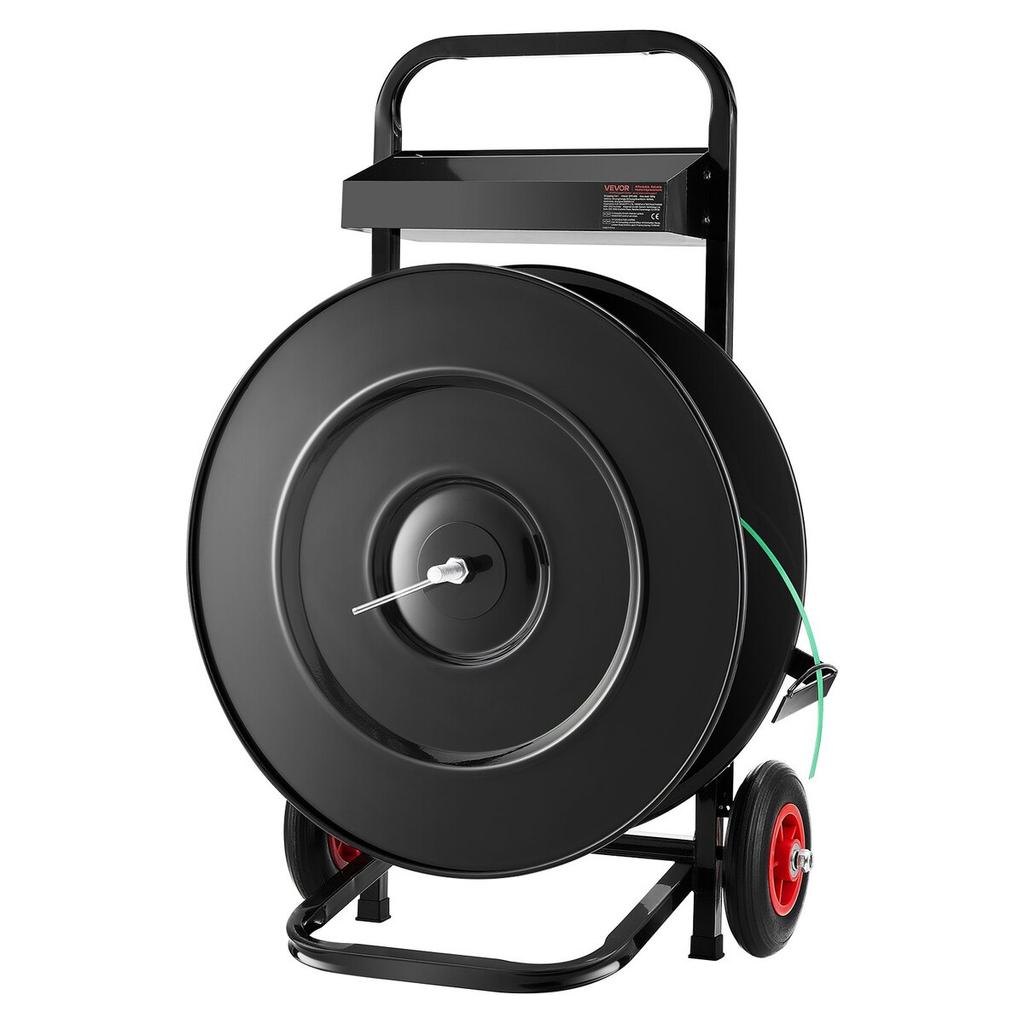 Banding Strapping Cart, Fit for PET/PP/Polyester Strapping Coils with 20.3/40.6 Cm Core Size, Heavy Duty Strapping Dispenser Equipped with Upgrade