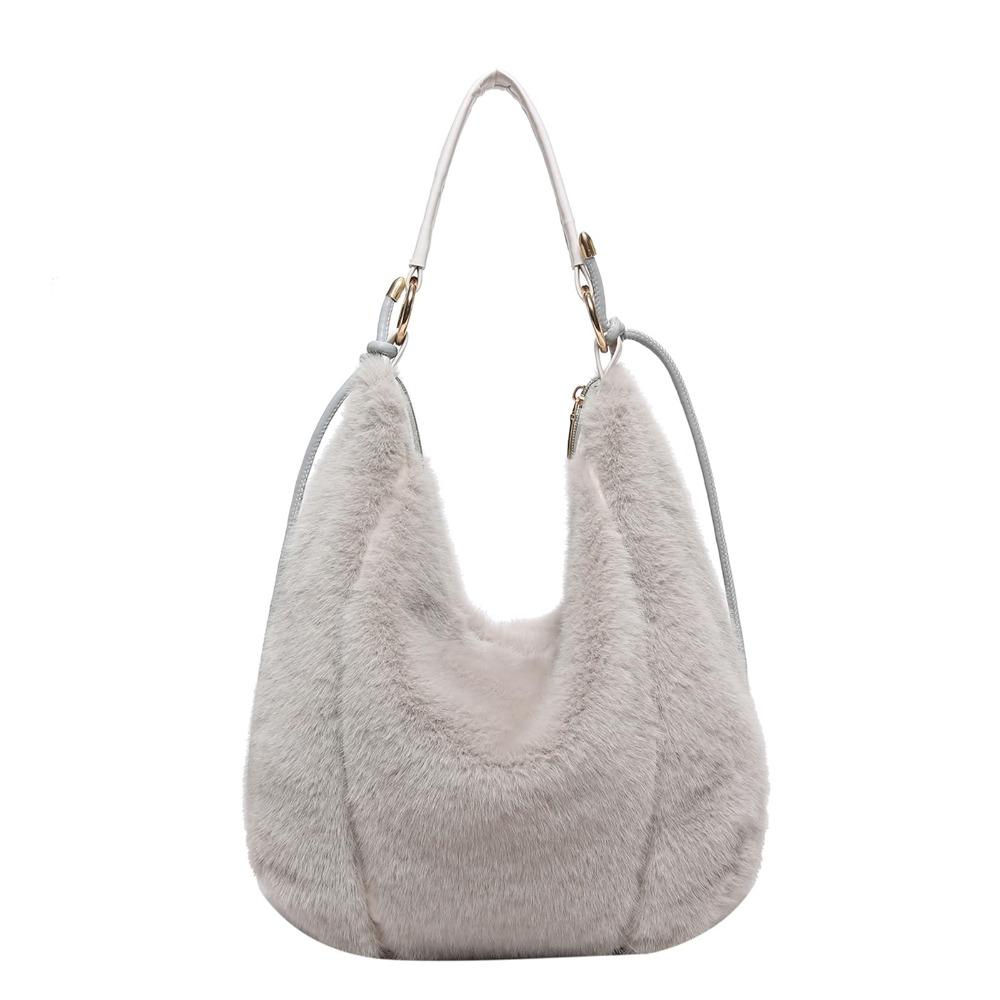 

Мягкая сумка-тоут из искусственного меха, модная зимняя сумка-мешок с пушистым принтом