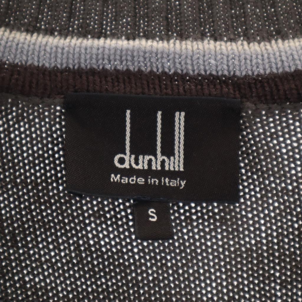 Dunhill Hergestellt in Italien Pullover mit langen Ärmeln und V-Ausschnitt S Anthrazitbraun Gestrickt Herren Gebraucht