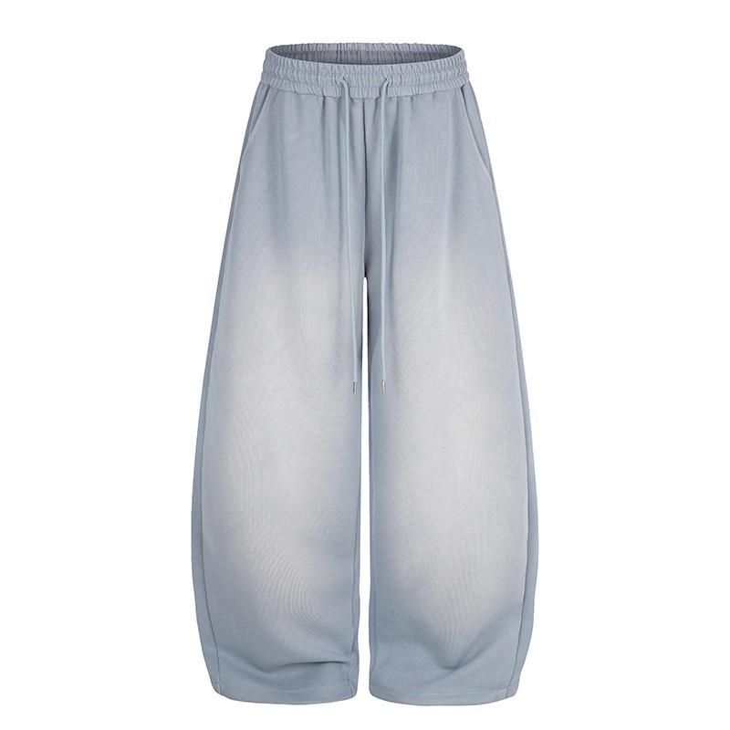 Mens Drawstring Sweatpants 2026 Vintage American Style Wide Leg Pants With Heart Patch Embroidery Casual Trousers