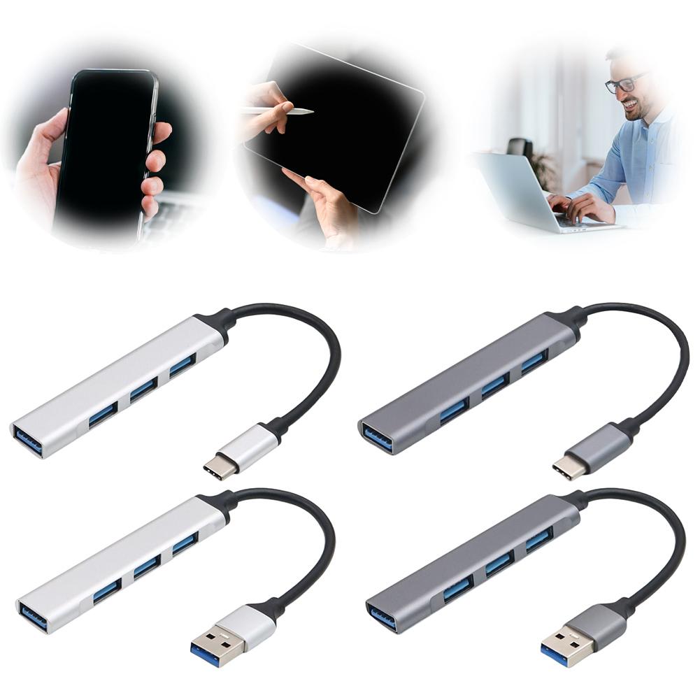 4-In-1 USB 3.0 Hub Adapter 5Gbps USB Splitter USB C Hub Multiple USB 3.0 Hub USB Port Expander for Laptop and PC
