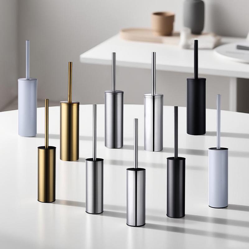 304 Stainless Steel Wall-Mounted Toilet Brush Set with Base