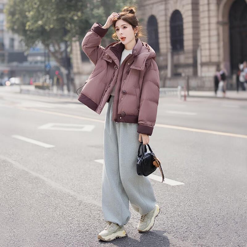 Sybill She Women's 90% Down Color Block Hooded Winter Jacket