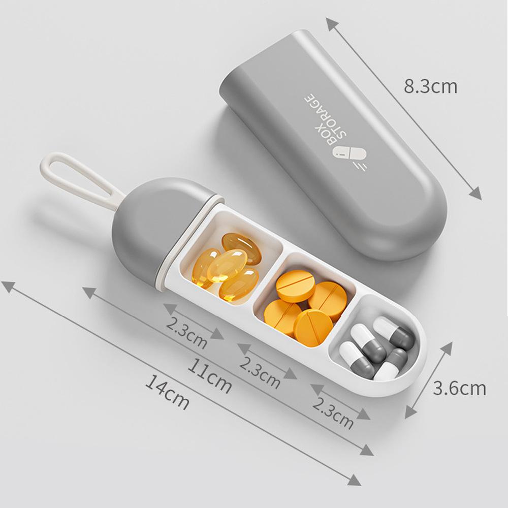 Portable Pill Box Travel Size Medicine Organizer with Compartments for Elderly, Personal Medication Storage