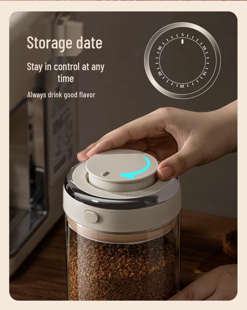 Coffee Bean & Powder Sealed Storage Container with One-Way Vent