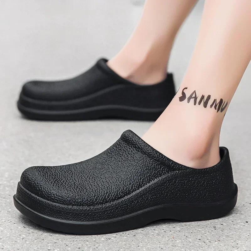 Nové pánské protiskluzové sandály, neformální kuchařské boty, lehké, odolné proti opotřebení, voděodolné a odolné proti oleji