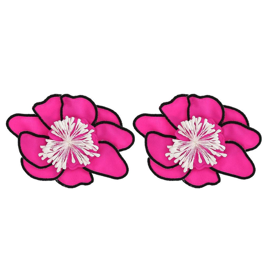 Z Neue mehrfarbige handgefertigte mehrschichtige Blumenohrringe - Modischer, auffälliger Urlaubsstil