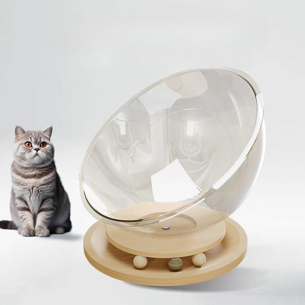 Transparnt Space Capsule Cat Bed Acrylic Cat Toys Durable Cat Sleeping Nest  All Season