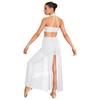 Damen rückenfreies Bodysuit-Kleid Pailletten-Oberteil Netzrock integrierter kurzer Unterteil Tanzkleidung
