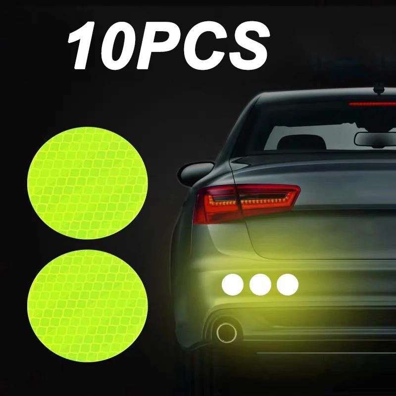 10Pcs Colorful Car Bumper Reflective Stickers Secure Reflective Warning Strip Tape Sticker Decals New Arrival Auto Styling Decal