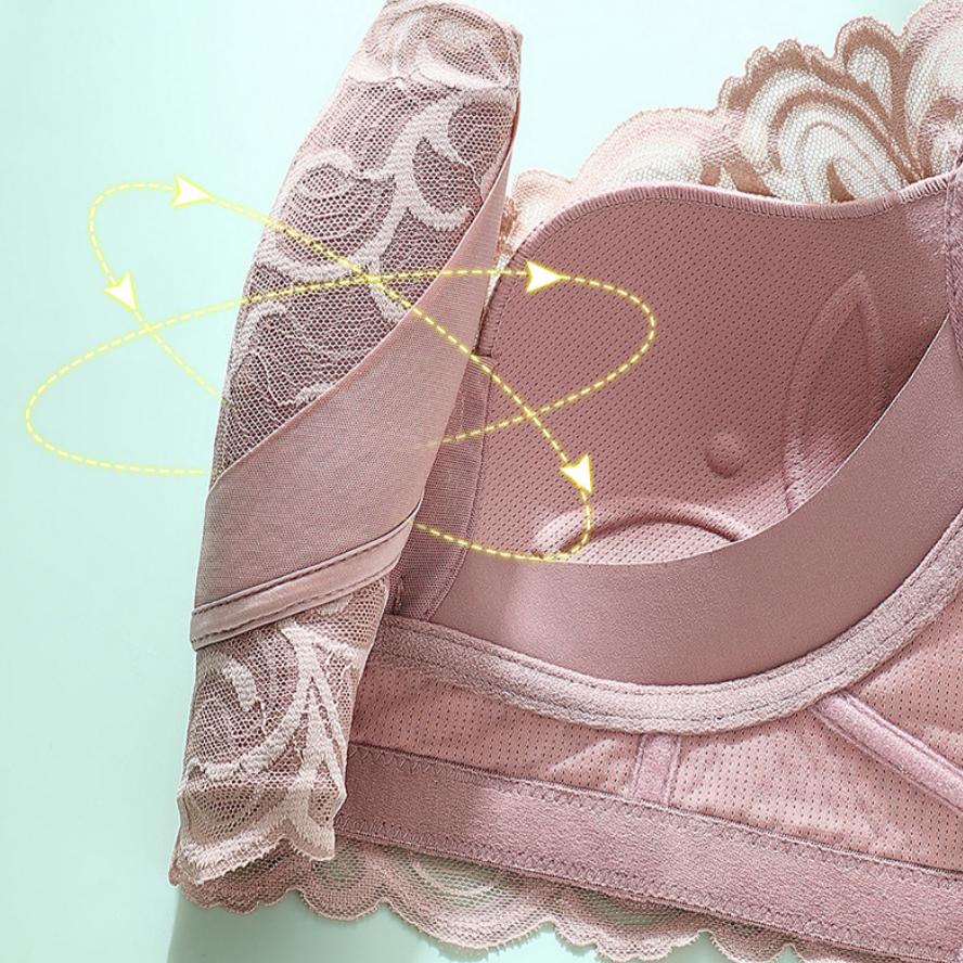 Exquisite Lace Plus Size Bra, Slim and Underwire-free, Fashionable and Sexy Underwear