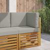 Outdoor Sofa Cushions 3 Pcs Gray Polyester