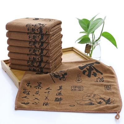 Tea Towel Printing Cleaning Water Absorption Thickened Plain Color Tea Towel Tea Cloth Tea Ceremony Towel Accessories Square Towel Rag