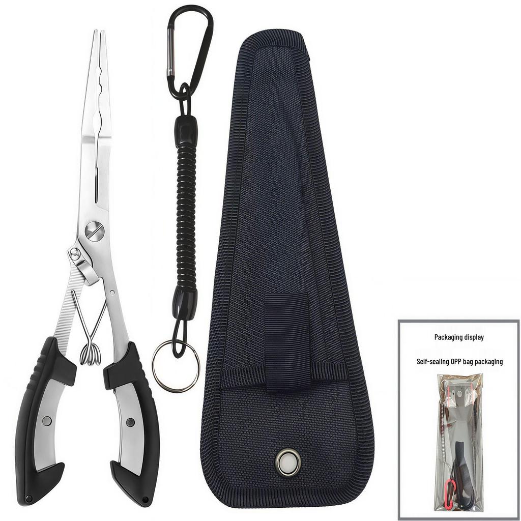Multifunctional Stainless Steel Fishing Tool: Hook Remover, Line Scissors, Control Pliers, and Lure Pliers