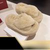 Fashion 2025 Autumn/Winter Candy Color Plush Slippers, Women's Plush Thick Sole Plus Size Cotton Slippers