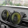 12V 24V Electric Car Cooling Fan 360 Degree Rotation Car Air Fan 5V USB Dual Head Dashboard Air Circulator Fan for Car Truck SUV