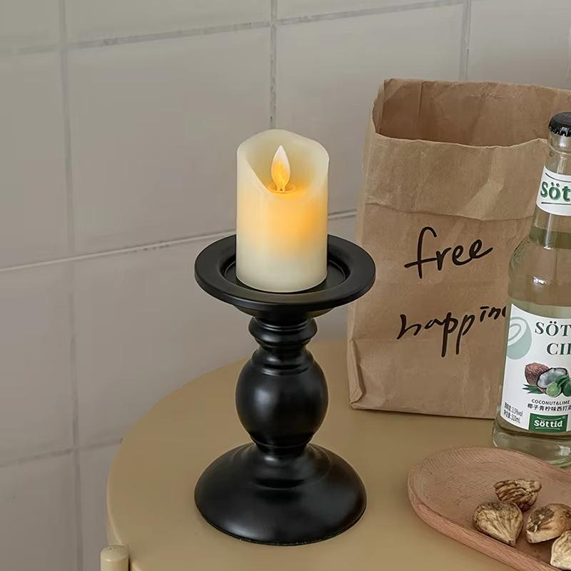 American Retro Black Iron Candle Holder Table Decoration Ornaments Aromatherapy Candlestick Roman Pillar Candle Holder