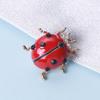 Blucome Fashion Insects Cute Red Ladybug Enamel Brooches for Women Alloy Rhinestone Banquet Party Wedding Pin