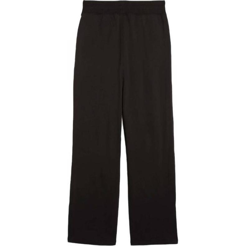 Puma Solid Color Side Pocket Straight Leg Casual Pants Women Bottoms Black 681990-01