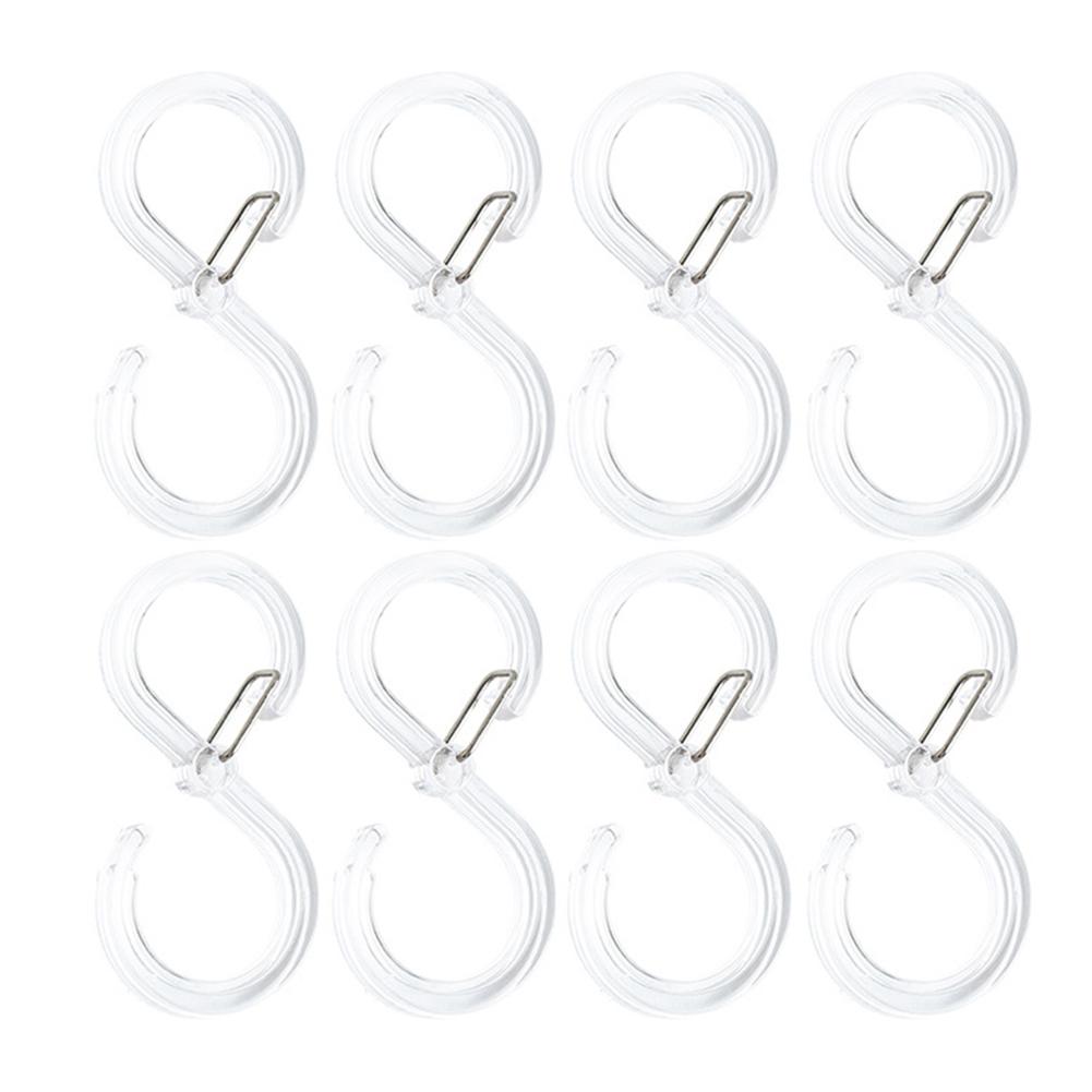 For Kitchen Transparent White S-Hooks Transparent S-shaped Hooks For Home Transparent Plastic Clear Plastic Finish