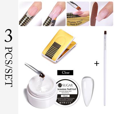 Suporte de Papel Adesivo para Extensão em Caixa Conjunto de Ferramentas de Cristal para Unhas de Extensão Cola Rápida UV para Extensão de Unhas Artísticas