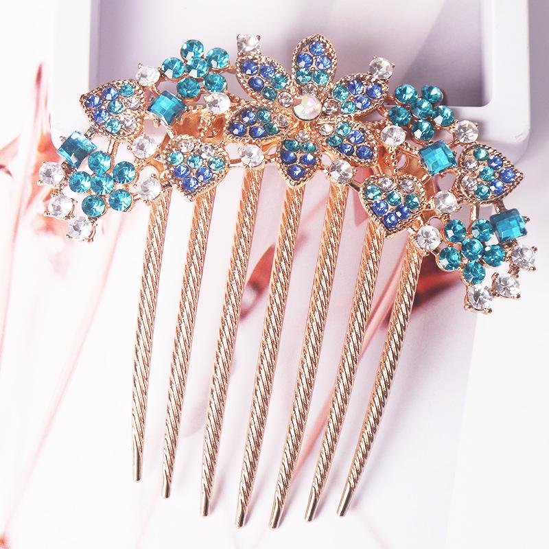 Μεταλλική Χτένα Μαλλιών με Επτά Δόντια και Στρας και Φουρκέτα - Κορεατικό Στυλ