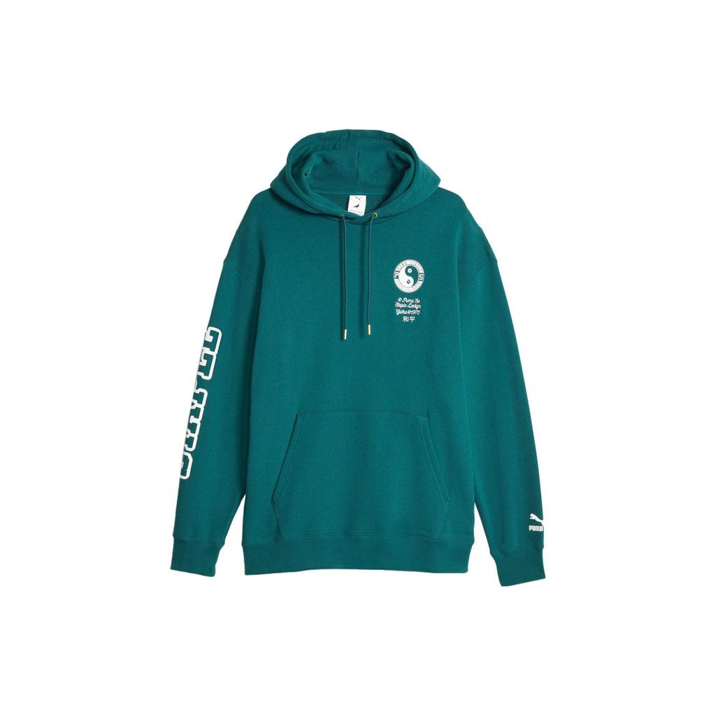 PUMA x STAPLE Ss23 Oversized Hoodie With Letter Print Men Hoodie Christmas-Green 622202-43