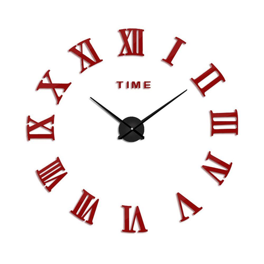 Mural Roman Numerals Office Room Wall Clock Mirror Surface Wall Sticker Acrylic Sticker
