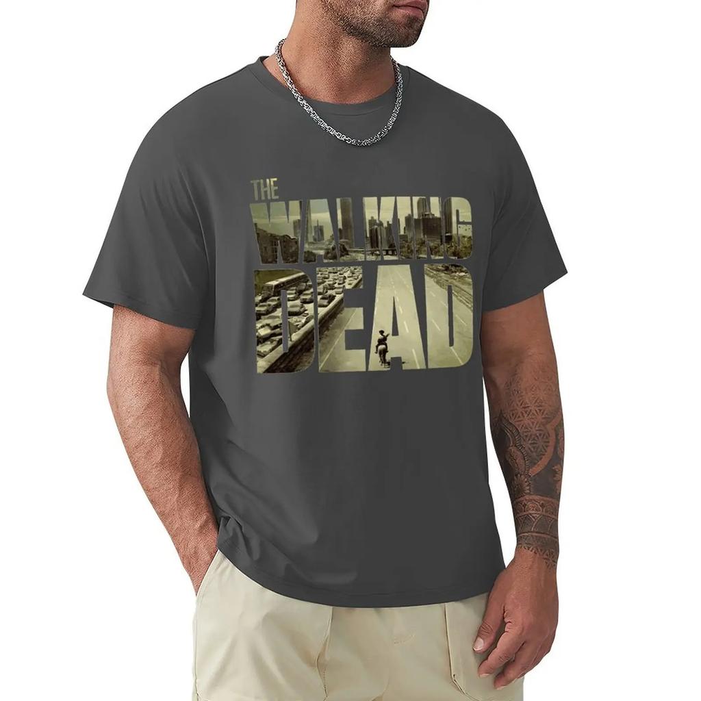 The Walking Dead T Shirt Funky Man's Short Sleeve Cotton Tee Shirt Customized Boyfriend's Top Cool
