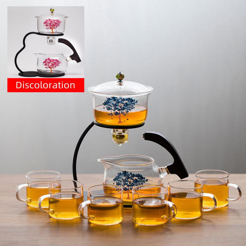 Discoloration Teapot Glass Automatic Tea Making Household Pu'er Scented Kung Fu tea Tea Set Infuser Drinking Tea Maker