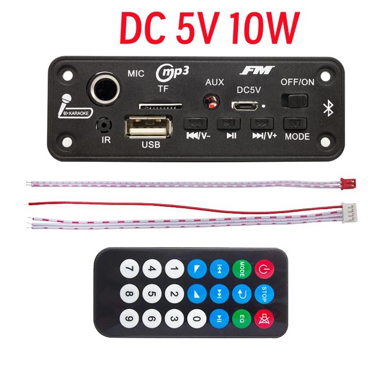 

5 Вт Усилитель Bluetooth DIY MP3 WAV Декодер Плата DC 5 В 10 Вт Беспроводной Автомобильный USB MP3 Плеер Слот для TF-карты USB FM с 6,5 мм Микрофон Пульт