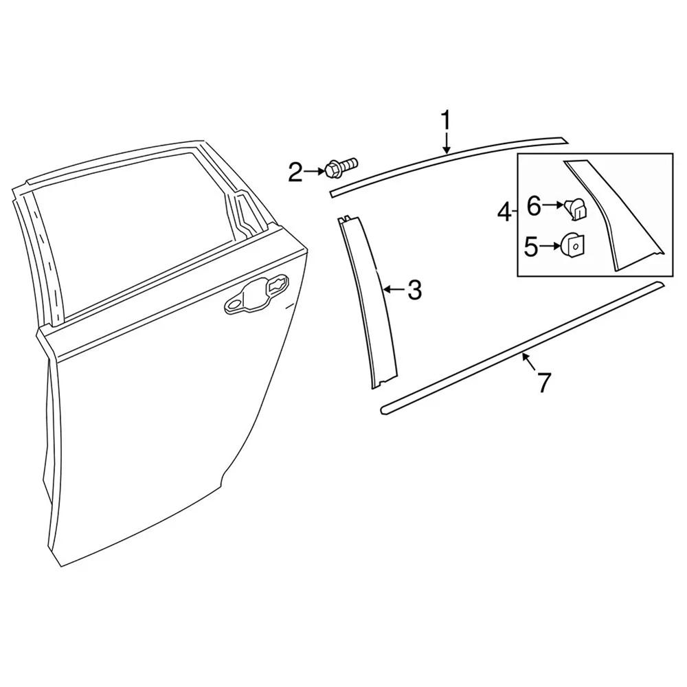 Fit For 2018-2022 Honda Accord 72761-TVA-A01 LH Left Rear Door Pillar Garnish 1×