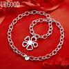 Exquisite 925 Sterling Silver Openwork Flower Necklace - Banquet Gift Jewelry