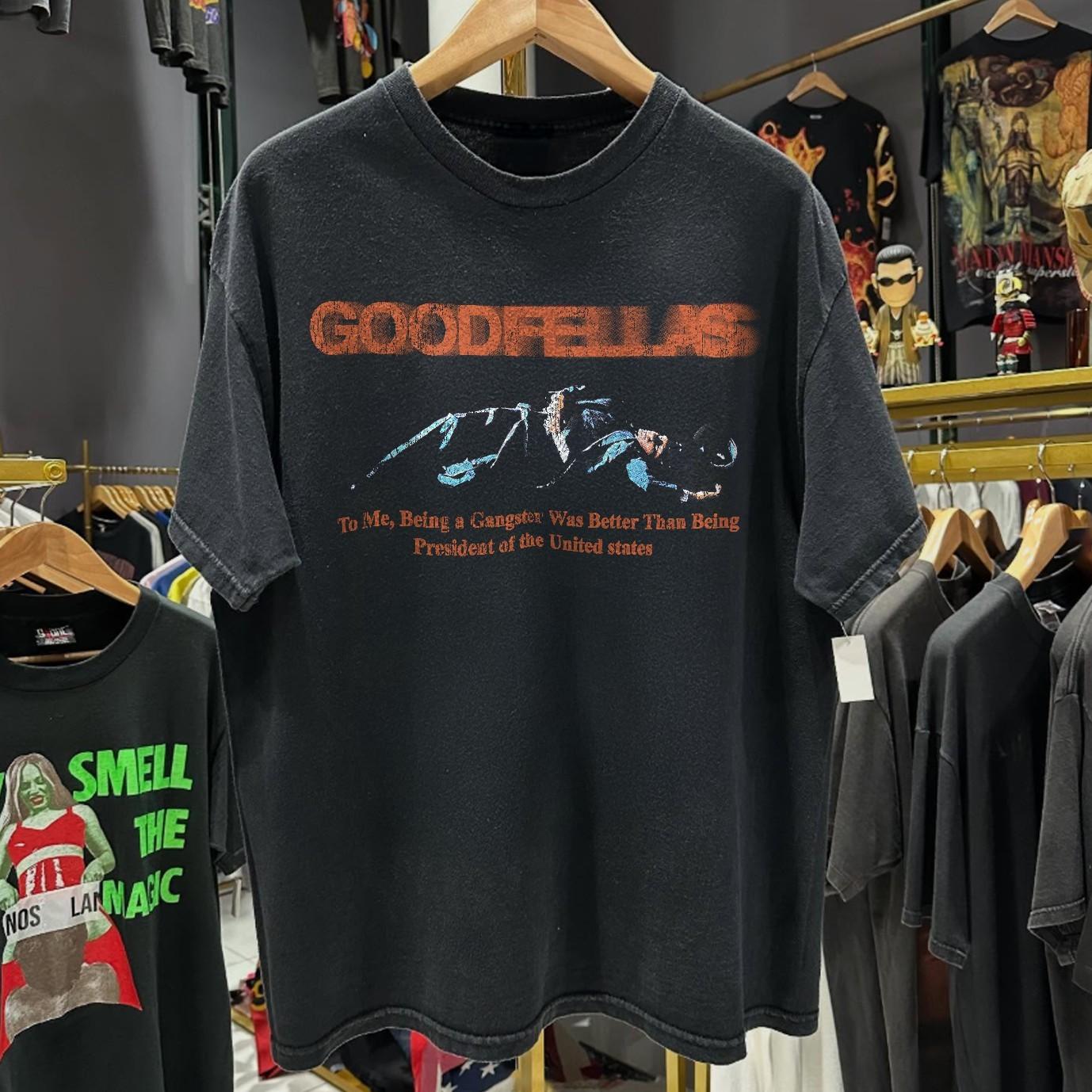 90s Goodfellas Never Rat Aged T-Shirt Black M S