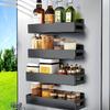 2pcs Magnetic Refrigerator Storage Rack - Non Drilling Side Storage Rack Suitable for Kitchens, Microwaves, and Washing Machines
