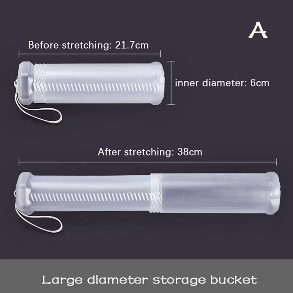 Clear Plastic Telescopic Pen Holder Transparent Cylinder Brush Storage School Supplies 21.7cm