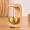 Magnetic Shopkeepers Bell Brass Bell Wooden Wind Chime Doorbell Vintage Hanging Door Bell Ornament for Home Garden Porch