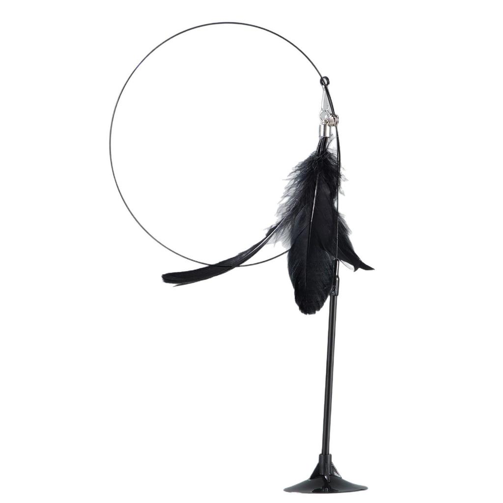 Automatic Cat Teaser: Suction Cup Feather Wand for Self-Play and Boredom Relief