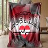 Austria Football Printed Flannel Blanket Skin Friendly Warm Decorative Throw for Indoor Couch Bed Daily Use