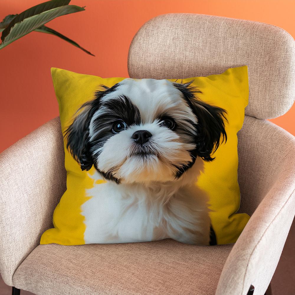 Krásný povlak na polštář Shih Tzu Měkké povlaky na polštáře pro dekoraci farmářské pohovky Domácí dekorace a Ochranný povlak na polštář
