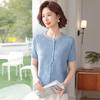 Mom's Summer Ice Silk Short-Sleeve T-shirt - 2026 New Style for Middle-Aged and Elderly Women