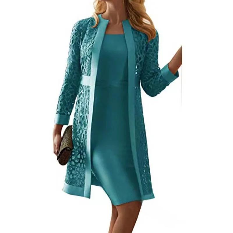 Women's Lace Cardigan Dress with Two Coats