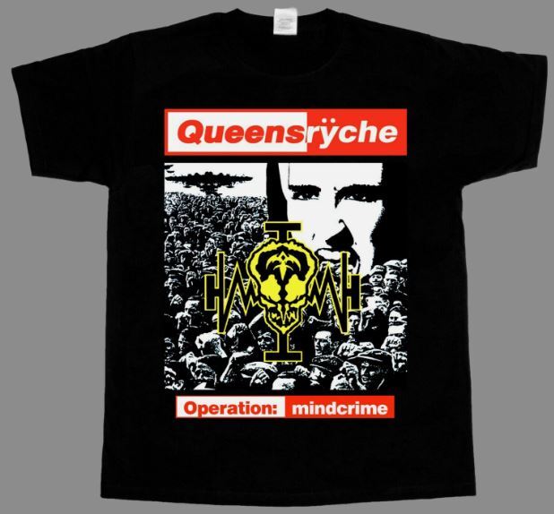 QUEENSRYCHE OPERATION MINDCRIME 88NE wbr/ W BLACK T-SHIRT 345XL Unisex T-Shirt XL