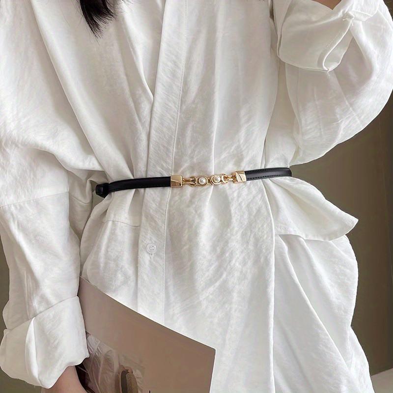 Stylish Knotted No Hole Women's Soft Leather Versatile Fashion Belt For Sweaters And Jeans