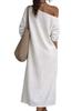 Women's Casual Long-sleeved Shirt Dress With An Elegant .
