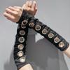 Metal Rivet Fingerless Gloves Buckle Punk Style Sleeves New Street Dance Sleeves  Stage Performance